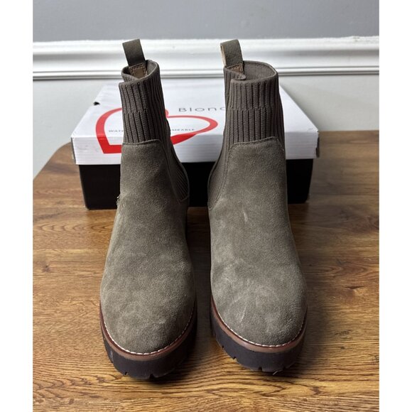 Blondo Darren Boots Womens Size 9M Taupe Suede Waterproof Sock Ankle Booties - Picture 2 of 7